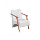 Poltrona Venus 1 Lugar Braço Madeira Maciça Suede Branco Unidecor