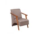 Poltrona Venus 1 Lugar Braço Madeira Maciça Suede Café Unidecor