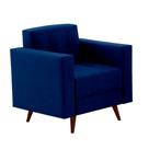 Poltrona Vitrola Suede Azul