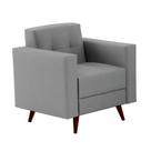 Poltrona Vitrola Suede Cinza