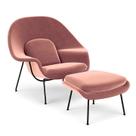 Poltrona Womb Chair com Puff em Veludo