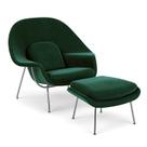 Poltrona Womb Chair com Puff em Veludo