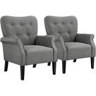 Poltrona Yaheetech Mid-Century, 2 peças, tecido cinza-escuro Poltrona Yaheetech Mid-Century, 2 peças, tecido cinza-escuro