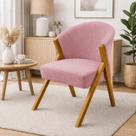 Poltrona You Boucle Base Madeira Design Orgânico e Moderno