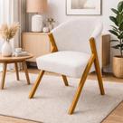 Poltrona You Boucle Base Madeira Design Orgânico e Moderno