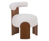 Poltrona Zoe Boucle Off White base Chocolate Westwing