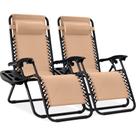Poltronas reclináveis Best Choice Steel Mesh, conjunto de 2 bege