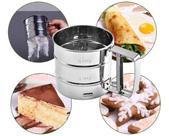 Polvilhador Inox Luxo Peneira Caneca Farinha Gatilho Tapioca