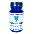 Polvo dental con menta y goma de mirra Pasta de dientes natural Sin flúor Blanqueador Pulidor Valhalla Spa Organics 42 g