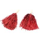 Pom pom metalizado 32cm vermelho c/02un.