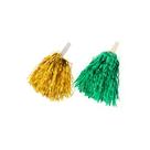 Pom Pom Metalizado Verde e Amarelo 2und - NYR Festas