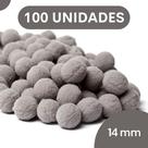 Pompom Cinza - 14Mm Pacote Com 100 Unidades - Nybc