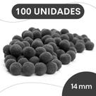 Pompom Cinza Escuro - 14Mm Pacote Com 100 Unidades - Nybc