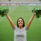 Pompom Metalizado Cores do Brasil Verde e Amarelo para Torcida