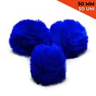 Pompom - Pelúcia 50 Mm - 50 Unidades - Azul Royal - Nº: 207 - Nybc