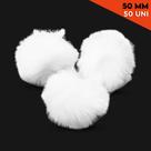 Pompom - Pelúcia 50 Mm - 50 Unidades - Branco - Nº: 101- Nybc