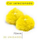 Pompom - Pelúcia Amarelo Gema - 70 Mm - 30 Unidades - Nybc