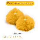 Pompom - Pelúcia Amarelo Ouro 50 Mm - C/50 Unidades - Nybc