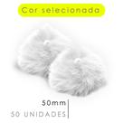 Pompom - Pelúcia Branco 50 Mm - C/50 Unidades - Nybc
