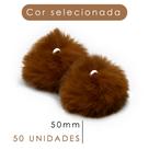 Pompom - Pelúcia Marrom Havana 50 Mm - C/50 Unidades - Nybc