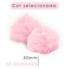 Pompom - Pelúcia Rosa Bebê 50 Mm - C/50 Unidades - Nybc