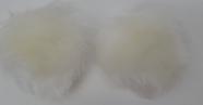 Pompom Pelúcia Sem Alça 60mm - 2 Unidades - Cor Off White