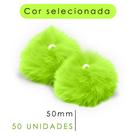 Pompom - Pelúcia Verde Neon 50 Mm - C/50 Unidades - Nybc