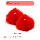 Pompom - Pelúcia Vermelho 50 Mm - C/50 Unidades - Nybc