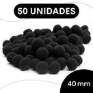 Pompom Preto - 40Mm Pacote Com 50 Unidades - Nybc