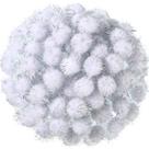 Pompons decorativos Shappy 1000 peças de 1,5 cm com glitter branco