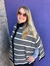 Ponche Morcego jacquard com lurex
