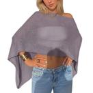 Poncho Argeousgor Sheer Knit Crochet Shrug Bolero para mulher