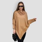Poncho Bico Tricot Gola Alta Punho Feminino Inverno Casaco Poncho Bico Tricot Gola Alta Punho Feminino Inverno Casaco