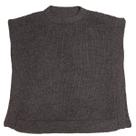 Poncho Curto Alpaca com Gola Cinza
