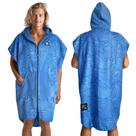 Poncho de surf Pilotfish com capuz e zíper azul, ondas grandes