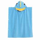 Poncho de toalha com capuz para crianças com design de tubarão, lã de coral macio