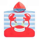 Poncho de toalha infantil com capuz macio de secagem rápida com design de caranguejo de desenho animado Poncho de toalha infantil com capuz macio de secagem rápida com design de caranguejo de desenho animado