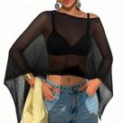 Poncho Feminino Argeousgor Transparente em Tricô Leve Bolero Poncho Feminino Argeousgor Transparente em Tricô Leve Bolero