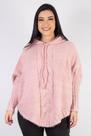 Poncho feminino de malha com trança 60012