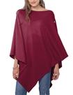 Poncho feminino de malha vermelha Shawl Wrap MissShorthair 100 cm