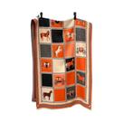 Poncho Feminino Grosso De Caxemira, Cachecol Quente De Inverno Com Estampa De Cavalo, Xale Pashmina,