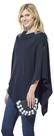 Poncho feminino Hadley Wren clássico de algodão colorido preto
