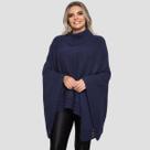 Poncho Feminino Tricô Lã Gola Alta Confortavél Tendência Frio Poncho Feminino Tricô Lã Gola Alta Confortavél Tendência Frio