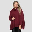 Poncho Feminino Tricô Lã Gola Alta Confortavél Tendência Frio Poncho Feminino Tricô Lã Gola Alta Confortavél Tendência Frio