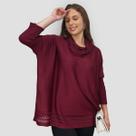 Poncho Feminino Tricô Lã Gola Alta Quente Inverno Estilo