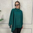 Poncho Feminino Tricot Mousse Liso Gola Alta Casaco Inverno Poncho Feminino Tricot Mousse Liso Gola Alta Casaco Inverno