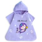 Poncho Infantil 100% Algodão Tamanho Único 22,5 x 24 in Little Mermaid Milk&Moo