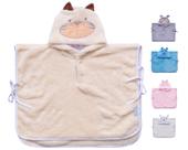 Poncho microfibra bebê infantil bichinhos ii capuz 6 á 36 meses