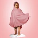 Poncho Tecebem Malha Plush Atoalhado Tam Único Com Capuz Rosa