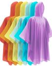Ponchos de chuva descartáveis Hitituto 127x114cm impermeáveis com capuz, pacote com 6